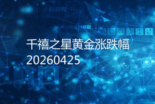 千禧之星黄金涨跌幅20260425