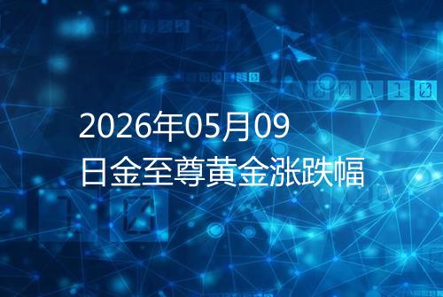 2026年05月09日金至尊黄金涨跌幅