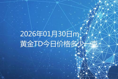 2026年01月30日m黄金TD今日价格多少一克