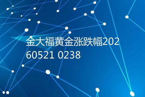 金大福黄金涨跌幅20260521 0238
