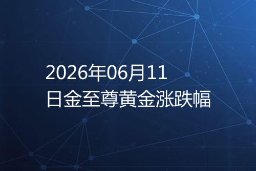 2026年06月11日金至尊黄金涨跌幅