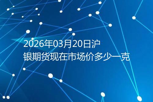 2026年03月20日沪银期货现在市场价多少一克