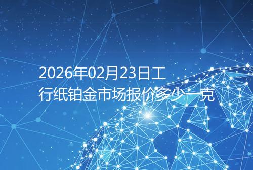 2026年02月23日工行纸铂金市场报价多少一克
