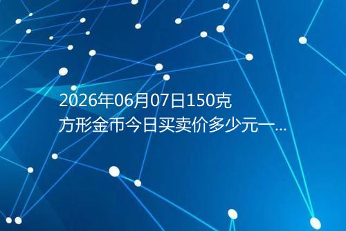 2026年06月07日150克方形金币今日买卖价多少元一个