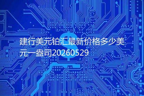 建行美元铂汇最新价格多少美元一盎司20260529