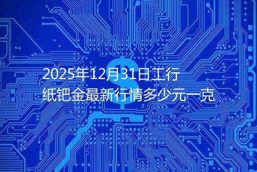 2025年12月31日工行纸钯金最新行情多少元一克