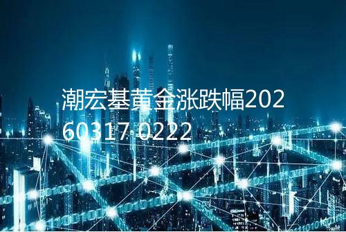潮宏基黄金涨跌幅20260317 0222