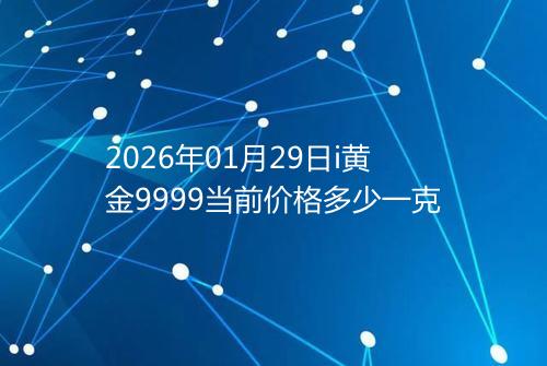 2026年01月29日i黄金9999当前价格多少一克