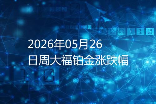 2026年05月26日周大福铂金涨跌幅