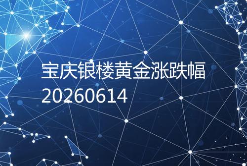 宝庆银楼黄金涨跌幅20260614
