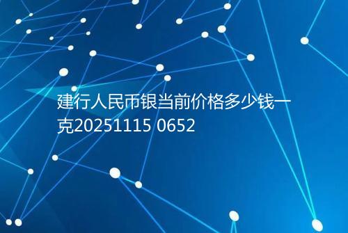 建行人民币银当前价格多少钱一克20251115 0652