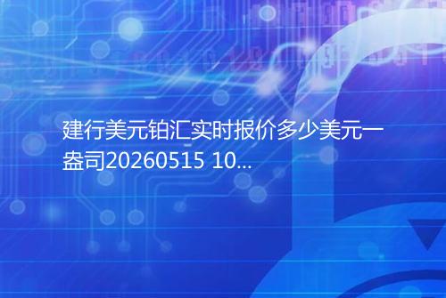建行美元铂汇实时报价多少美元一盎司20260515 1015