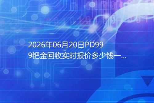 2026年06月20日PD999钯金回收实时报价多少钱一克