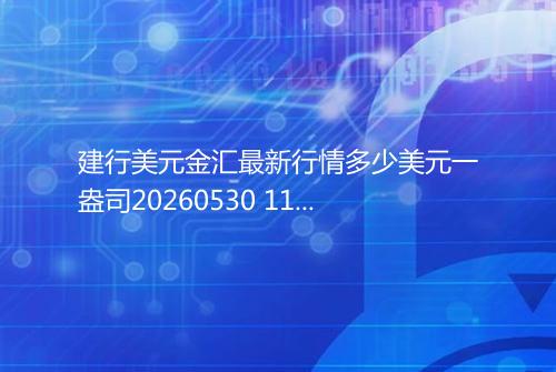 建行美元金汇最新行情多少美元一盎司20260530 1139