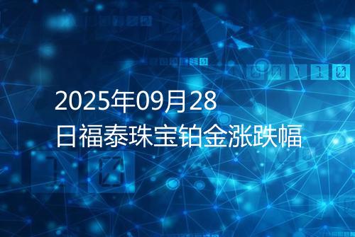 2025年09月28日福泰珠宝铂金涨跌幅