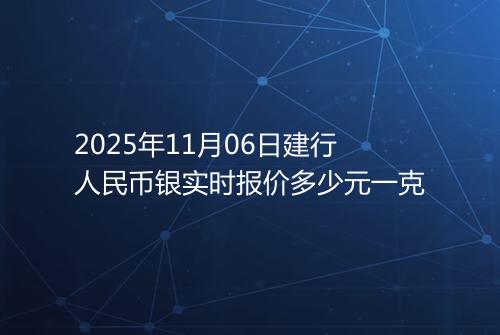 2025年11月06日建行人民币银实时报价多少元一克