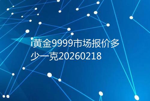 i黄金9999市场报价多少一克20260218