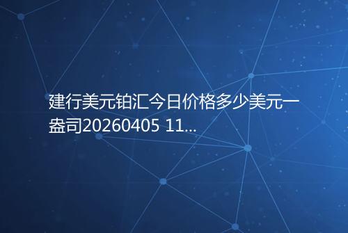 建行美元铂汇今日价格多少美元一盎司20260405 1129