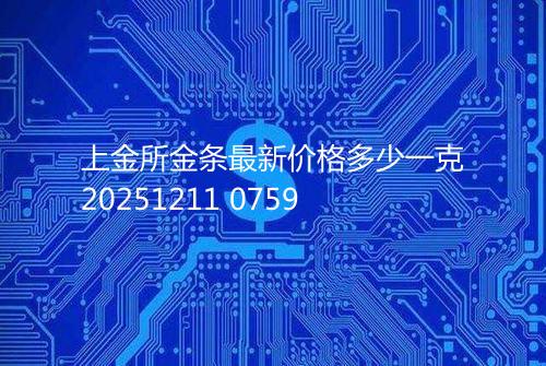 上金所金条最新价格多少一克20251211 0759
