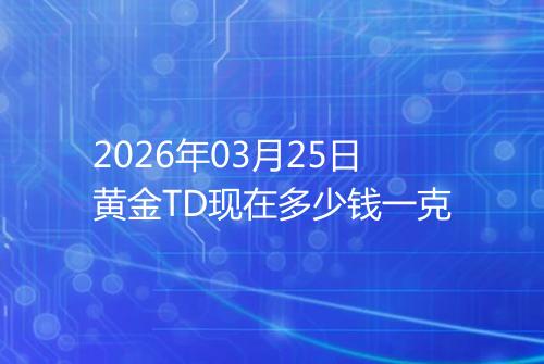 2026年03月25日黄金TD现在多少钱一克