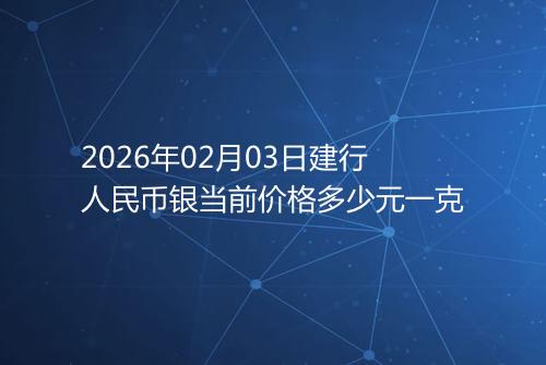 2026年02月03日建行人民币银当前价格多少元一克