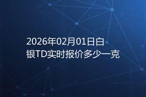 2026年02月01日白银TD实时报价多少一克
