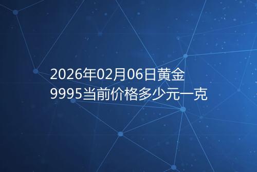 2026年02月06日黄金9995当前价格多少元一克
