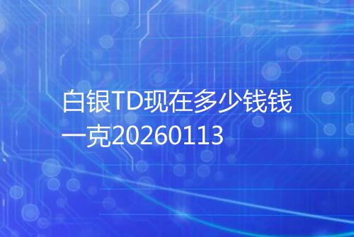 白银TD现在多少钱钱一克20260113
