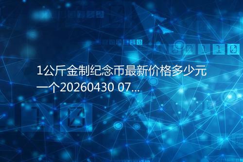 1公斤金制纪念币最新价格多少元一个20260430 0750