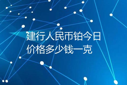 建行人民币铂今日价格多少钱一克