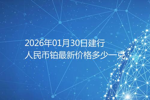 2026年01月30日建行人民币铂最新价格多少一克