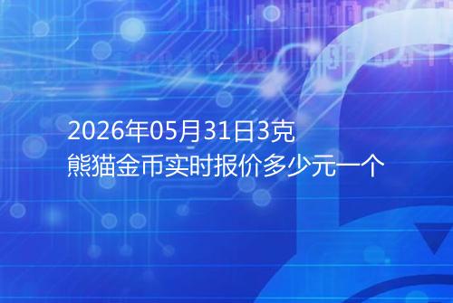 2026年05月31日3克熊猫金币实时报价多少元一个