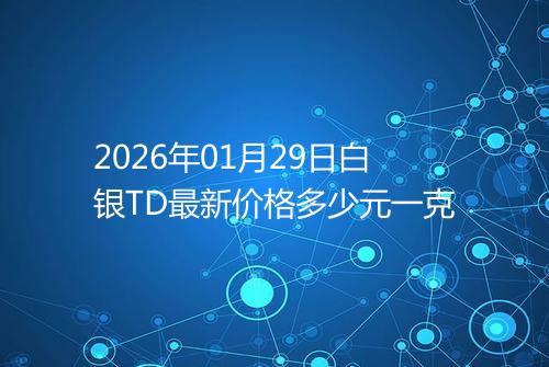 2026年01月29日白银TD最新价格多少元一克