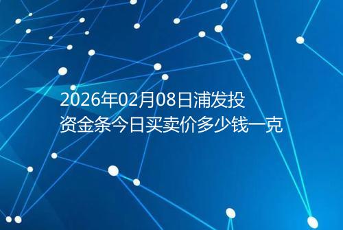 2026年02月08日浦发投资金条今日买卖价多少钱一克