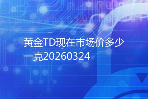黄金TD现在市场价多少一克20260324