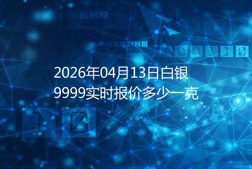 2026年04月13日白银9999实时报价多少一克