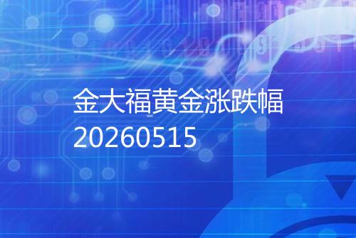 金大福黄金涨跌幅20260515