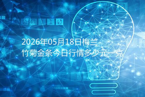 2026年05月18日梅兰竹菊金条今日行情多少元一克