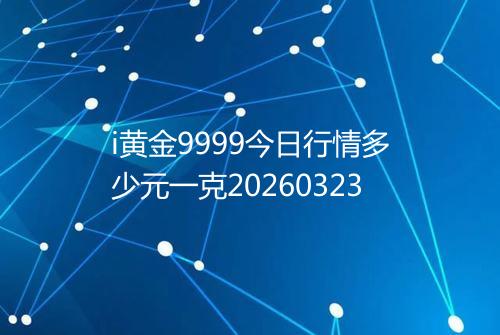 i黄金9999今日行情多少元一克20260323