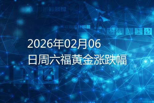 2026年02月06日周六福黄金涨跌幅