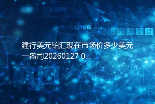 建行美元铂汇现在市场价多少美元一盎司20260127 0204