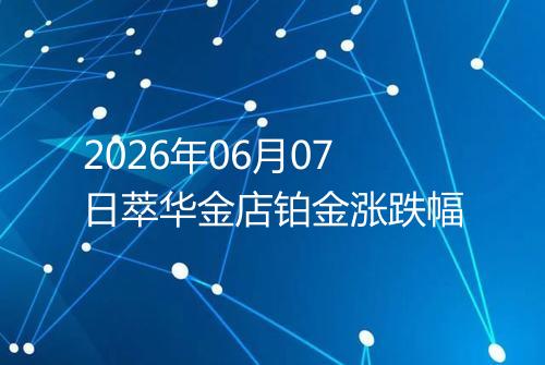 2026年06月07日萃华金店铂金涨跌幅