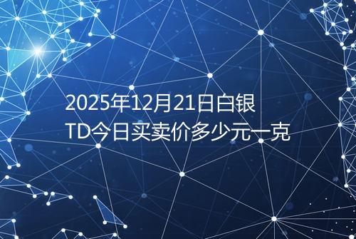 2025年12月21日白银TD今日买卖价多少元一克