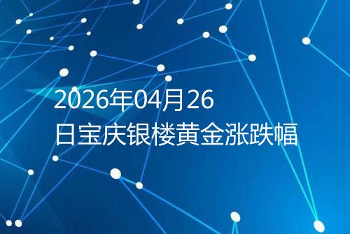 2026年04月26日宝庆银楼黄金涨跌幅