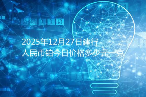 2025年12月27日建行人民币铂今日价格多少元一克