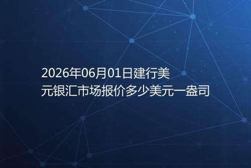 2026年06月01日建行美元银汇市场报价多少美元一盎司