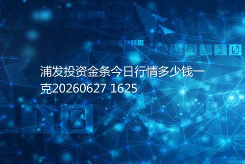 浦发投资金条今日行情多少钱一克20260627 1625