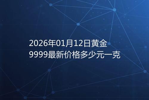 2026年01月12日黄金9999最新价格多少元一克