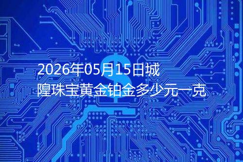 2026年05月15日城隍珠宝黄金铂金多少元一克