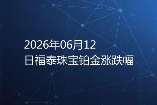 2026年06月12日福泰珠宝铂金涨跌幅